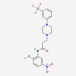 molecular formula C21H23F3N4O4 B3945509 N~1~-(2-METHOXY-5-NITROPHENYL)-3-{4-[3-(TRIFLUOROMETHYL)PHENYL]PIPERAZINO}PROPANAMIDE 