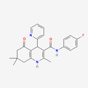 molecular formula C24H24FN3O2 B3945517 N-(4-fluorophenyl)-2,7,7-trimethyl-5-oxo-4-(2-pyridinyl)-1,4,5,6,7,8-hexahydro-3-quinolinecarboxamide 
