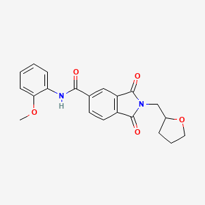 molecular formula C21H20N2O5 B3945522 N-(2-methoxyphenyl)-1,3-dioxo-2-(tetrahydrofuran-2-ylmethyl)-2,3-dihydro-1H-isoindole-5-carboxamide 