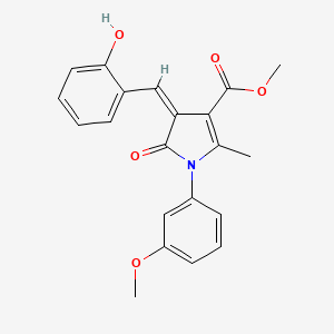 molecular formula C21H19NO5 B3945533 Methyl (4Z)-4-[(2-hydroxyphenyl)methylidene]-1-(3-methoxyphenyl)-2-methyl-5-oxo-4,5-dihydro-1H-pyrrole-3-carboxylate 