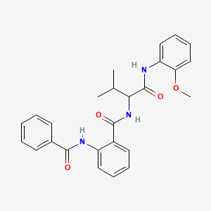 molecular formula C26H27N3O4 B3945549 N-{1-[(2-methoxyphenyl)amino]-3-methyl-1-oxobutan-2-yl}-2-[(phenylcarbonyl)amino]benzamide 