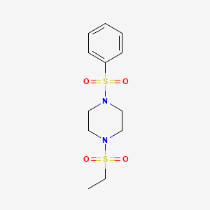 molecular formula C12H18N2O4S2 B3945556 1-(ethylsulfonyl)-4-(phenylsulfonyl)piperazine 