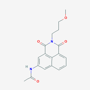 molecular formula C18H18N2O4 B3945569 N-[2-(3-methoxypropyl)-1,3-dioxo-2,3-dihydro-1H-benzo[de]isoquinolin-5-yl]acetamide 
