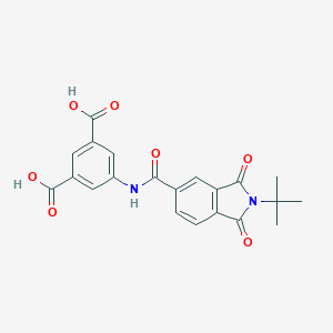 molecular formula C21H18N2O7 B394564 5-{[(2-tert-butyl-1,3-dioxo-2,3-dihydro-1H-isoindol-5-yl)carbonyl]amino}isophthalic acid 