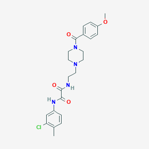 molecular formula C23H27ClN4O4 B394565 N~1~-(3-chloro-4-methylphenyl)-N~2~-{2-[4-(4-methoxybenzoyl)piperazino]ethyl}ethanediamide 