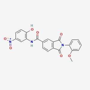 molecular formula C22H15N3O7 B3945660 N-(2-hydroxy-5-nitrophenyl)-2-(2-methoxyphenyl)-1,3-dioxo-5-isoindolinecarboxamide 