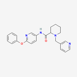molecular formula C23H24N4O2 B3945691 N-(6-phenoxy-3-pyridinyl)-1-(3-pyridinylmethyl)-2-piperidinecarboxamide 