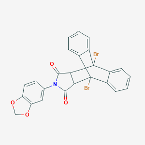 17-(1,3-Benzodioxol-5-yl)-1,8-dibromo-17-azapentacyclo[6.6.5.0~2,7~.0~9,14~.0~15,19~]nonadeca-2,4,6,9,11,13-hexaene-16,18-dione (non-preferred name)
