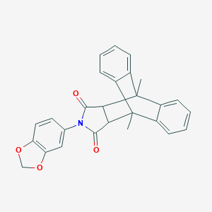 molecular formula C27H21NO4 B394573 17-(1,3-Benzodioxol-5-yl)-1,8-dimethyl-17-azapentacyclo[6.6.5.0~2,7~.0~9,14~.0~15,19~]nonadeca-2,4,6,9,11,13-hexaene-16,18-dione 