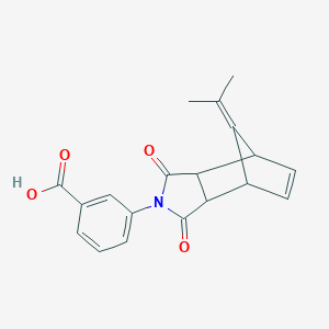 molecular formula C19H17NO4 B394574 3-[10-(1-Methylethylidene)-3,5-dioxo-4-azatricyclo[5.2.1.0~2,6~]dec-8-en-4-yl]benzoic acid 