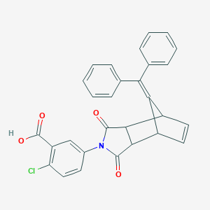 molecular formula C29H20ClNO4 B394577 2-Chloro-5-[10-(diphenylmethylene)-3,5-dioxo-4-azatricyclo[5.2.1.0~2,6~]dec-8-en-4-yl]benzoic acid 