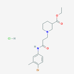 molecular formula C18H26BrClN2O3 B3945819 ethyl 1-{3-[(4-bromo-3-methylphenyl)amino]-3-oxopropyl}-3-piperidinecarboxylate hydrochloride 