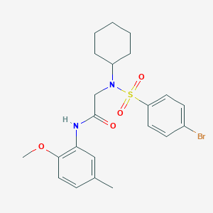 molecular formula C22H27BrN2O4S B3945834 N~2~-[(4-bromophenyl)sulfonyl]-N~2~-cyclohexyl-N-(2-methoxy-5-methylphenyl)glycinamide 