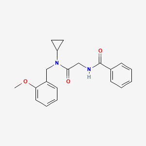 molecular formula C20H22N2O3 B3945892 N-{2-[cyclopropyl(2-methoxybenzyl)amino]-2-oxoethyl}benzamide 