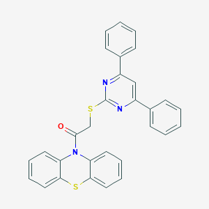 10-{[(4,6-diphenyl-2-pyrimidinyl)sulfanyl]acetyl}-10H-phenothiazine