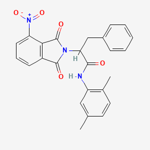 molecular formula C25H21N3O5 B3945910 N-(2,5-dimethylphenyl)-2-(4-nitro-1,3-dioxo-1,3-dihydro-2H-isoindol-2-yl)-3-phenylpropanamide 