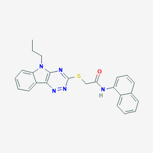 molecular formula C24H21N5OS B394594 N-(NAPHTHALEN-1-YL)-2-({5-PROPYL-5H-[1,2,4]TRIAZINO[5,6-B]INDOL-3-YL}SULFANYL)ACETAMIDE 