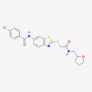 4-bromo-N-[2-({2-oxo-2-[(tetrahydro-2-furanylmethyl)amino]ethyl}sulfanyl)-1,3-benzothiazol-6-yl]benzamide