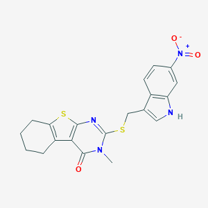 3-methyl-2-{[(6-nitro-1H-indol-3-yl)methyl]sulfanyl}-5,6,7,8-tetrahydro[1]benzothieno[2,3-d]pyrimidin-4(3H)-one