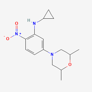 molecular formula C15H21N3O3 B3945984 N-cyclopropyl-5-(2,6-dimethylmorpholin-4-yl)-2-nitroaniline 