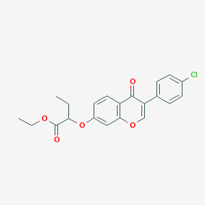 molecular formula C21H19ClO5 B3946003 ethyl 2-{[3-(4-chlorophenyl)-4-oxo-4H-chromen-7-yl]oxy}butanoate 