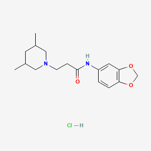 molecular formula C17H25ClN2O3 B3946013 N-(1,3-benzodioxol-5-yl)-3-(3,5-dimethylpiperidin-1-yl)propanamide;hydrochloride 