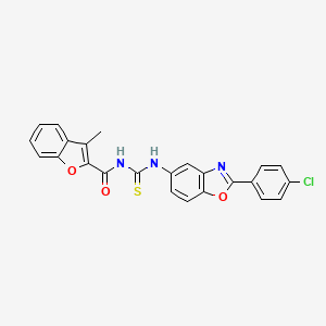 molecular formula C24H16ClN3O3S B3946031 N-{[2-(4-chlorophenyl)-1,3-benzoxazol-5-yl]carbamothioyl}-3-methyl-1-benzofuran-2-carboxamide 