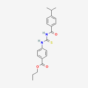 molecular formula C21H24N2O3S B3946058 Propyl 4-[({[4-(propan-2-yl)phenyl]carbonyl}carbamothioyl)amino]benzoate 