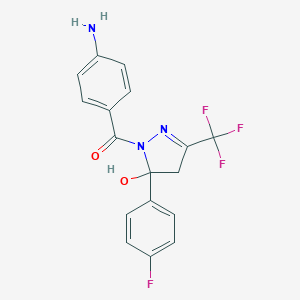 (4-aminophenyl)[5-(4-fluorophenyl)-5-hydroxy-3-(trifluoromethyl)-4,5-dihydro-1H-pyrazol-1-yl]methanone