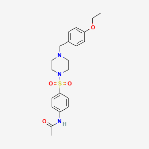 molecular formula C21H27N3O4S B3946098 N-(4-{[4-(4-ethoxybenzyl)-1-piperazinyl]sulfonyl}phenyl)acetamide 