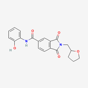molecular formula C20H18N2O5 B3946125 N-(2-hydroxyphenyl)-1,3-dioxo-2-(tetrahydrofuran-2-ylmethyl)-2,3-dihydro-1H-isoindole-5-carboxamide 