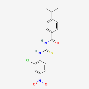 molecular formula C17H16ClN3O3S B3946129 N-{[(2-chloro-4-nitrophenyl)amino]carbonothioyl}-4-isopropylbenzamide 