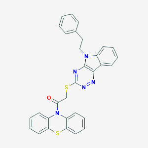 molecular formula C31H23N5OS2 B394614 10-({[5-(2-phenylethyl)-5H-[1,2,4]triazino[5,6-b]indol-3-yl]sulfanyl}acetyl)-10H-phenothiazine 