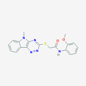 molecular formula C19H17N5O2S B394616 N-(2-methoxyphenyl)-2-[(5-methyl-5H-[1,2,4]triazino[5,6-b]indol-3-yl)sulfanyl]acetamide 