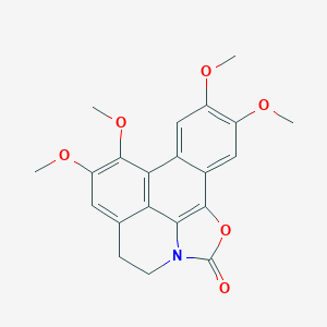 molecular formula C21H19NO6 B039462 4,5,16,17-Tetramethoxy-9-oxa-11-azapentacyclo[9.6.2.02,7.08,19.014,18]nonadeca-1(18),2,4,6,8(19),14,16-heptaen-10-one CAS No. 116103-62-9