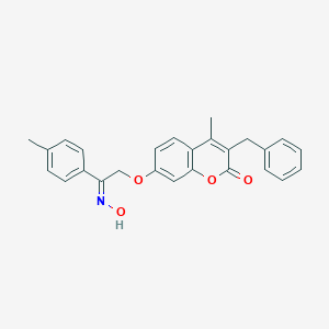 molecular formula C26H23NO4 B394622 3-benzyl-7-[2-(hydroxyimino)-2-(4-methylphenyl)ethoxy]-4-methyl-2H-chromen-2-one 