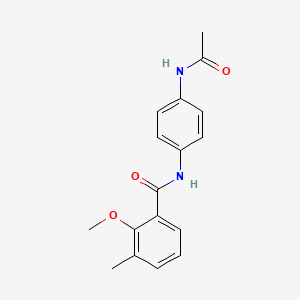molecular formula C17H18N2O3 B3946250 N-(4-acetamidophenyl)-2-methoxy-3-methylbenzamide 