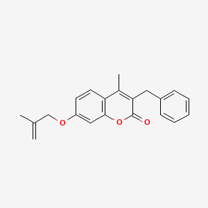 molecular formula C21H20O3 B3946292 3-benzyl-4-methyl-7-[(2-methylprop-2-en-1-yl)oxy]-2H-chromen-2-one 
