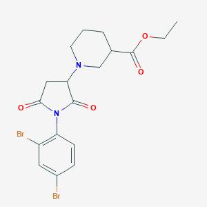 Ethyl 1-[1-(2,4-dibromophenyl)-2,5-dioxo-3-pyrrolidinyl]-3-piperidinecarboxylate