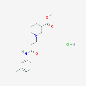 molecular formula C19H29ClN2O3 B3946389 Ethyl 1-[3-(3,4-dimethylanilino)-3-oxopropyl]piperidine-3-carboxylate;hydrochloride 