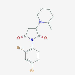 molecular formula C16H18Br2N2O2 B394641 1-(2,4-Dibromophenyl)-3-(2-methylpiperidin-1-yl)pyrrolidine-2,5-dione 