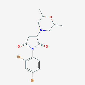 molecular formula C16H18Br2N2O3 B394644 1-(2,4-Dibromophenyl)-3-(2,6-dimethylmorpholin-4-yl)pyrrolidine-2,5-dione 