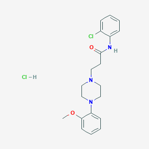 molecular formula C20H25Cl2N3O2 B3946440 N-(2-chlorophenyl)-3-[4-(2-methoxyphenyl)piperazin-1-yl]propanamide;hydrochloride 