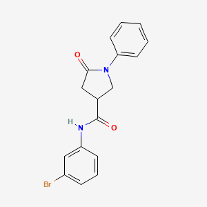 molecular formula C17H15BrN2O2 B3946462 N-(3-bromophenyl)-5-oxo-1-phenylpyrrolidine-3-carboxamide 