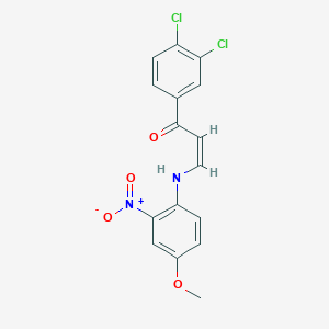 molecular formula C16H12Cl2N2O4 B3946477 (Z)-1-(3,4-dichlorophenyl)-3-(4-methoxy-2-nitroanilino)prop-2-en-1-one 