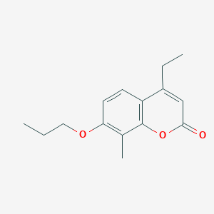 molecular formula C15H18O3 B3946484 4-ethyl-8-methyl-7-propoxy-2H-chromen-2-one CAS No. 6554-57-0