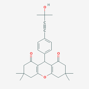 molecular formula C28H32O4 B394649 9-[4-(3-hydroxy-3-methyl-1-butynyl)phenyl]-3,3,6,6-tetramethyl-3,4,5,6,7,9-hexahydro-1H-xanthene-1,8(2H)-dione 