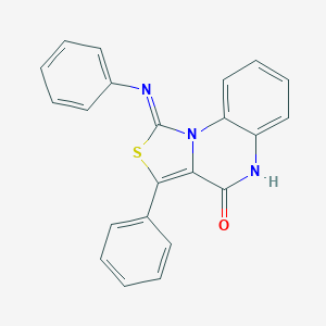 molecular formula C22H15N3OS B394653 3-phenyl-1-phenylimino-5H-[1,3]thiazolo[3,4-a]quinoxalin-4-one CAS No. 183858-22-2