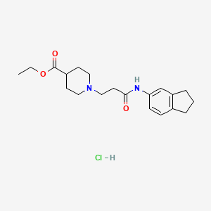 molecular formula C20H29ClN2O3 B3946540 ethyl 1-[3-(2,3-dihydro-1H-inden-5-ylamino)-3-oxopropyl]piperidine-4-carboxylate;hydrochloride 