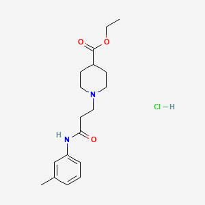 molecular formula C18H27ClN2O3 B3946648 Ethyl 1-[3-(3-methylanilino)-3-oxopropyl]piperidine-4-carboxylate;hydrochloride 